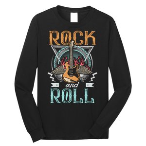 80s Rock & Roll Music Guitar Wings Long Sleeve Shirt