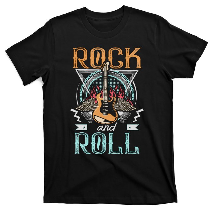 80s Rock & Roll Music Guitar Wings T-Shirt