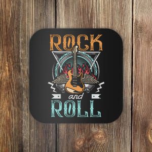 80s Rock & Roll Music Guitar Wings Coaster