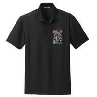 80s Rock & Roll Music Guitar Wings Dry Zone Grid Polo