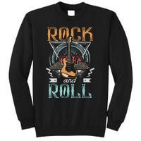 80s Rock & Roll Music Guitar Wings Tall Sweatshirt