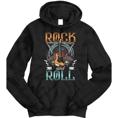 80s Rock & Roll Music Guitar Wings Tie Dye Hoodie