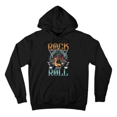 80s Rock & Roll Music Guitar Wings Tall Hoodie