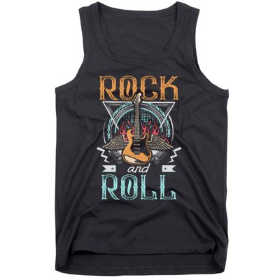 80s Rock & Roll Music Guitar Wings Tank Top