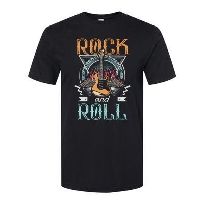 80s Rock & Roll Music Guitar Wings Softstyle CVC T-Shirt