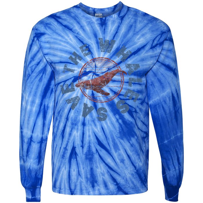 80s Retro Save The Whales Whale Vintage Cute Gift Tie-Dye Long Sleeve Shirt