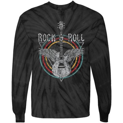 80S Rock T S Band Vintage Band T S Concert Tie-Dye Long Sleeve Shirt