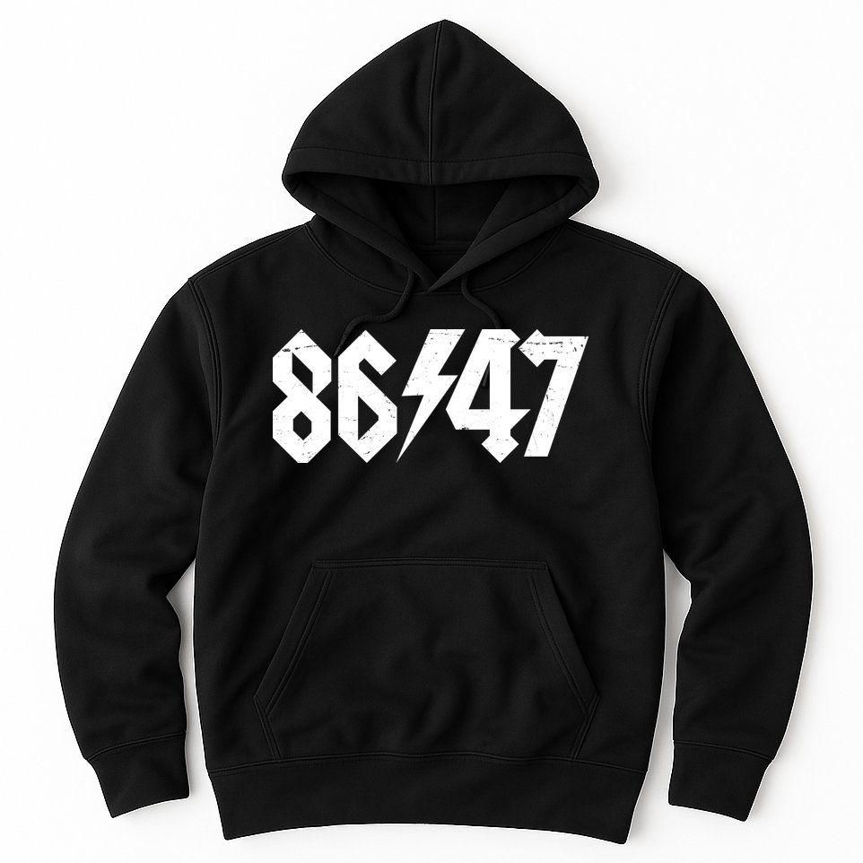 8647 Retro Vintage 80s Style Rock Anti Trump Hoodie