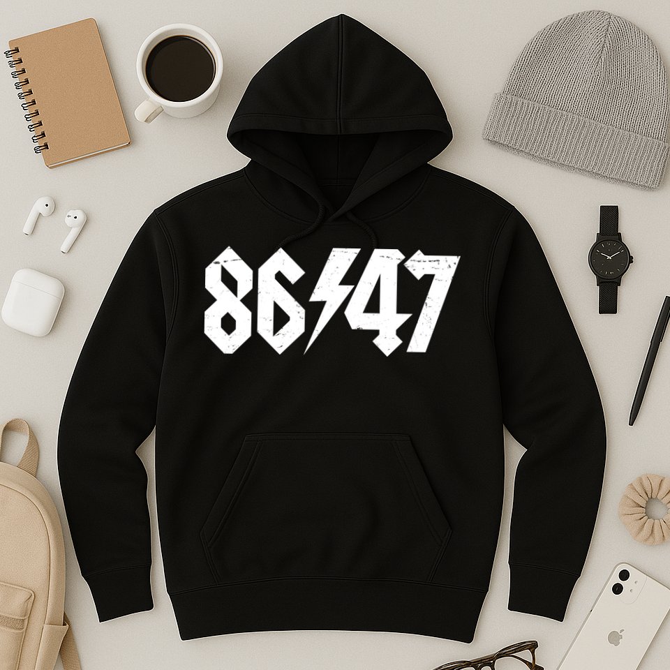 8647 Retro Vintage 80s Style Rock Anti Trump Hoodie
