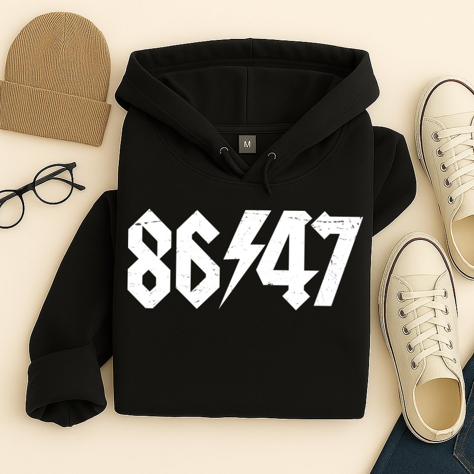8647 Retro Vintage 80s Style Rock Anti Trump Hoodie