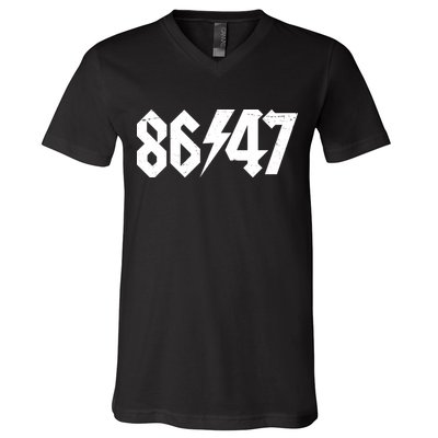 8647 Retro Vintage 80s Style Rock Anti Trump V-Neck T-Shirt