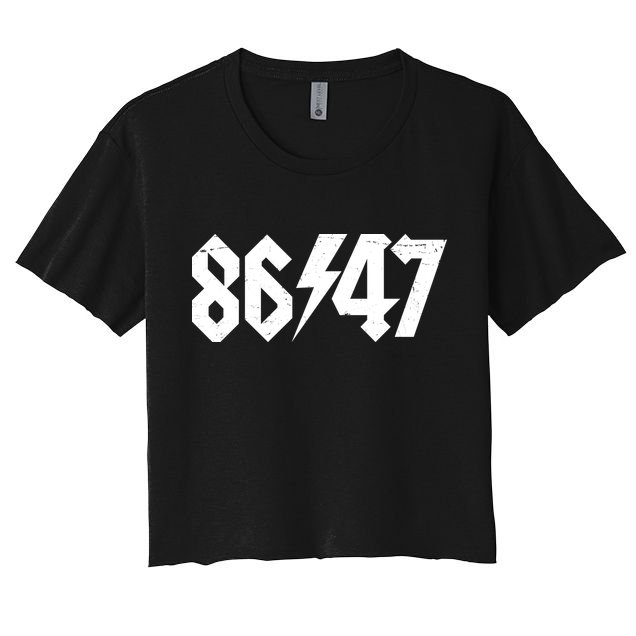 8647 Retro Vintage 80s Style Rock Anti Trump Crop Top