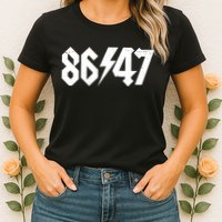 8647 Retro Vintage 80s Style Rock Anti Trump Womens T-Shirt