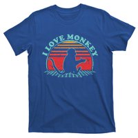 80s Retro Vintage Style Funny Gift Monkey Lover I Love Monkey Gift T-Shirt