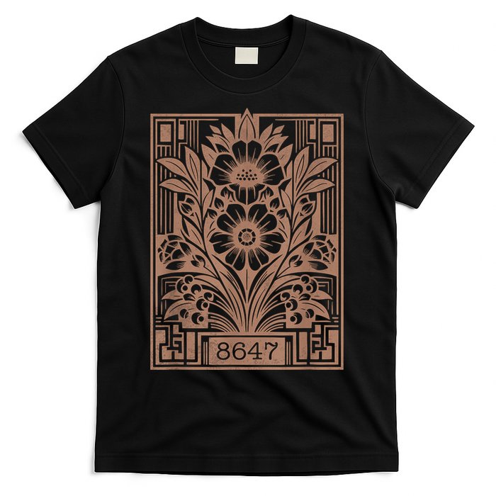 8647 Subtle Anti Trump Anti Maga 86 47 Floral Boho Style T-Shirt