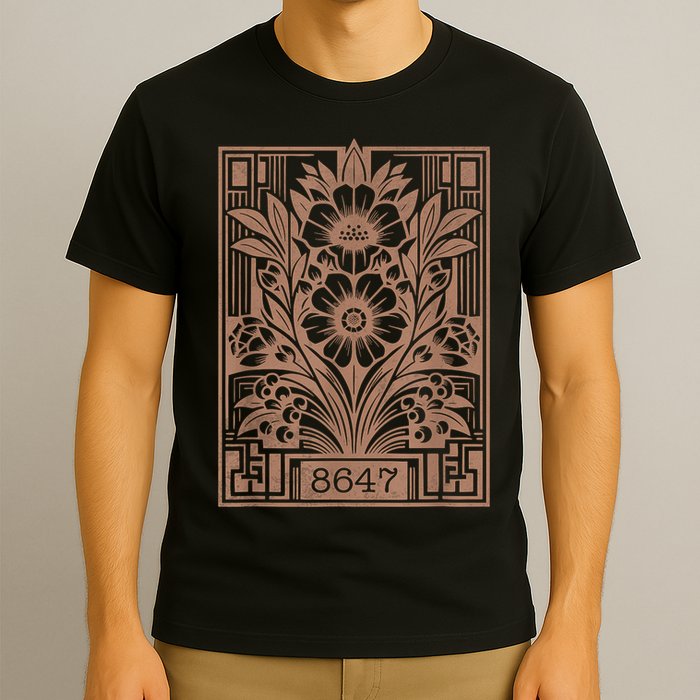 8647 Subtle Anti Trump Anti Maga 86 47 Floral Boho Style T-Shirt