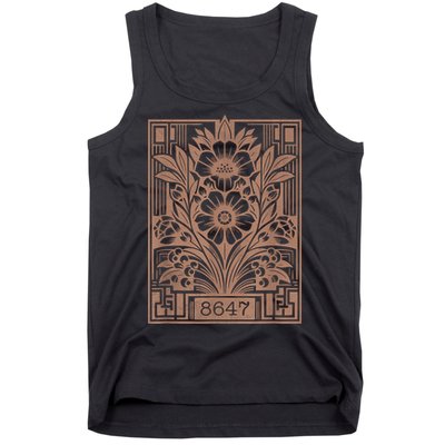8647 Subtle Anti Trump Anti Maga 86 47 Floral Boho Style Tank Top
