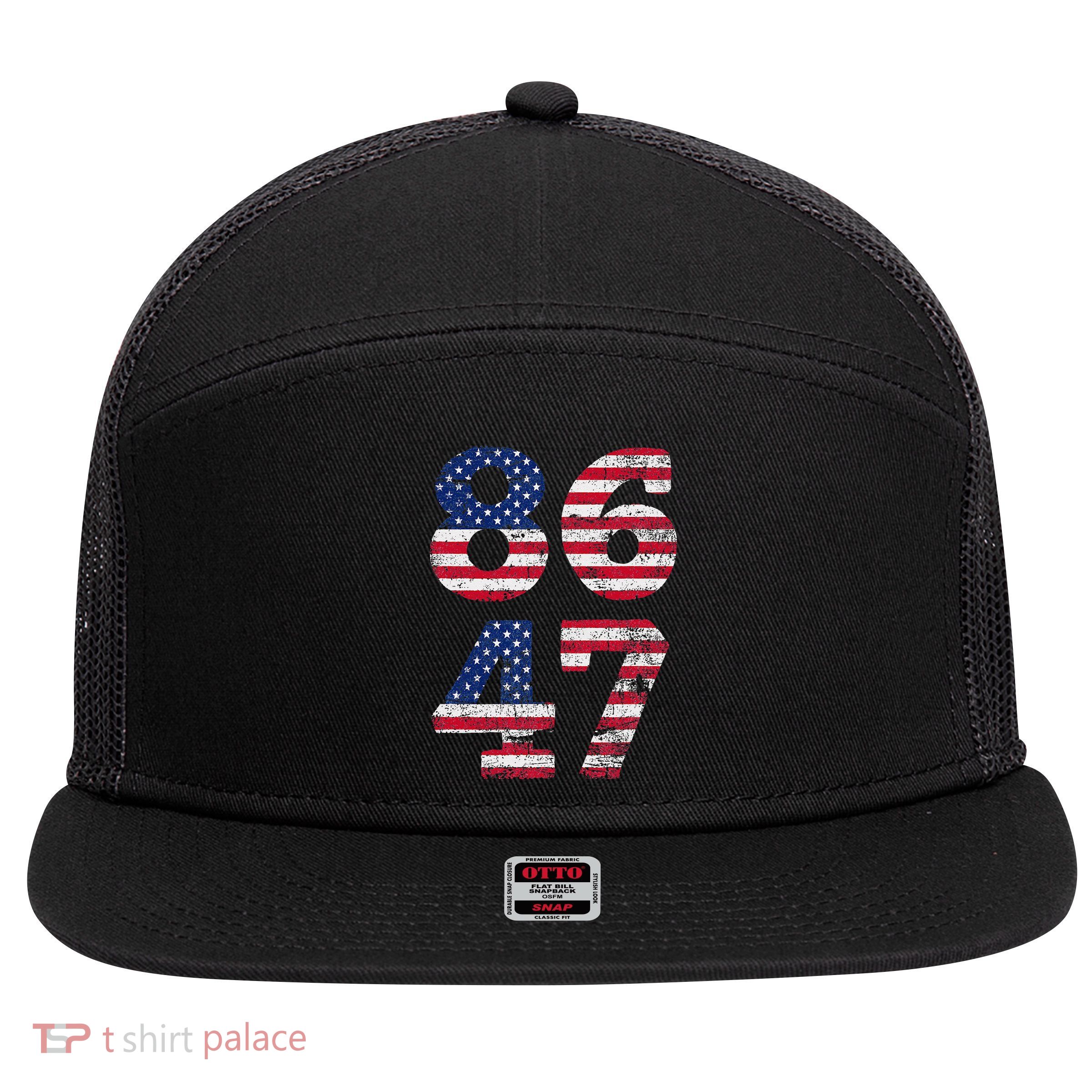 8647 Subtle Anti Trump Ironic Distressed Usa Flag 7 Panel Mesh Trucker Snapback Hat