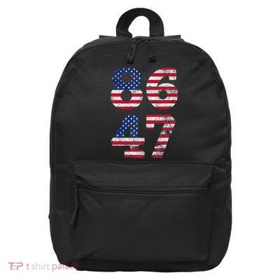 8647 Subtle Anti Trump Ironic Distressed Usa Flag 16 in Basic Backpack
