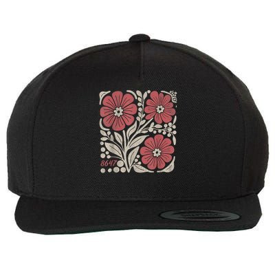 8647 Subtle Anti Trump 86 47 Floral Boho Style Wool Snapback Cap
