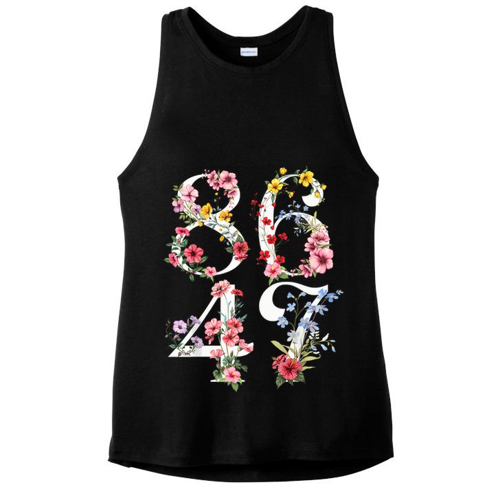 8647 Subtle Anti 45 47 Funny 86 47 Floral Boho Feminist Ladies PosiCharge Tri-Blend Wicking Tank