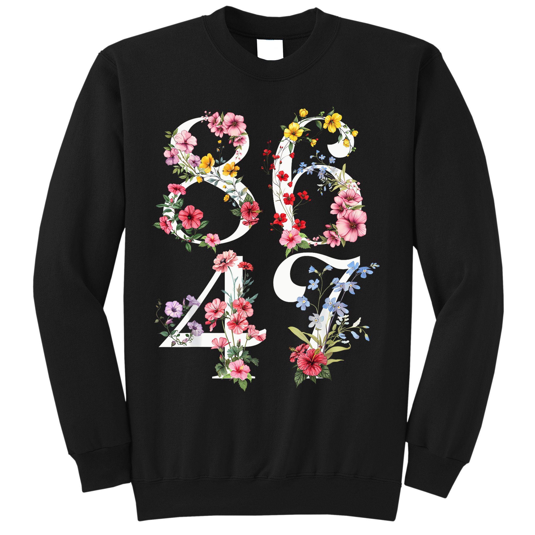 8647 Subtle Anti 45 47 Funny 86 47 Floral Boho Feminist Sweatshirt