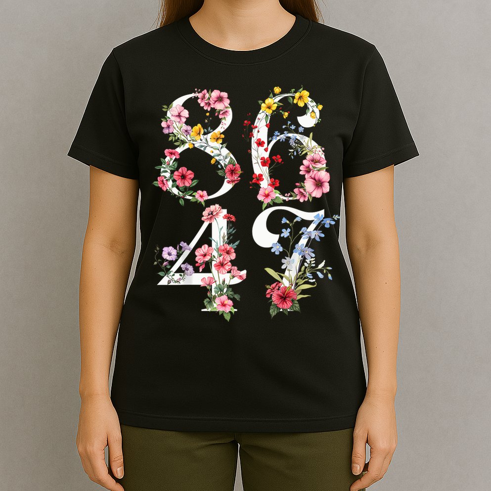 8647 Subtle Anti 45 47 Funny 86 47 Floral Boho Feminist T-Shirt