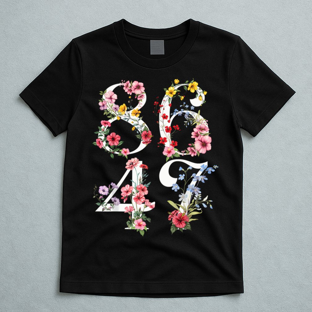 8647 Subtle Anti 45 47 Funny 86 47 Floral Boho Feminist T-Shirt