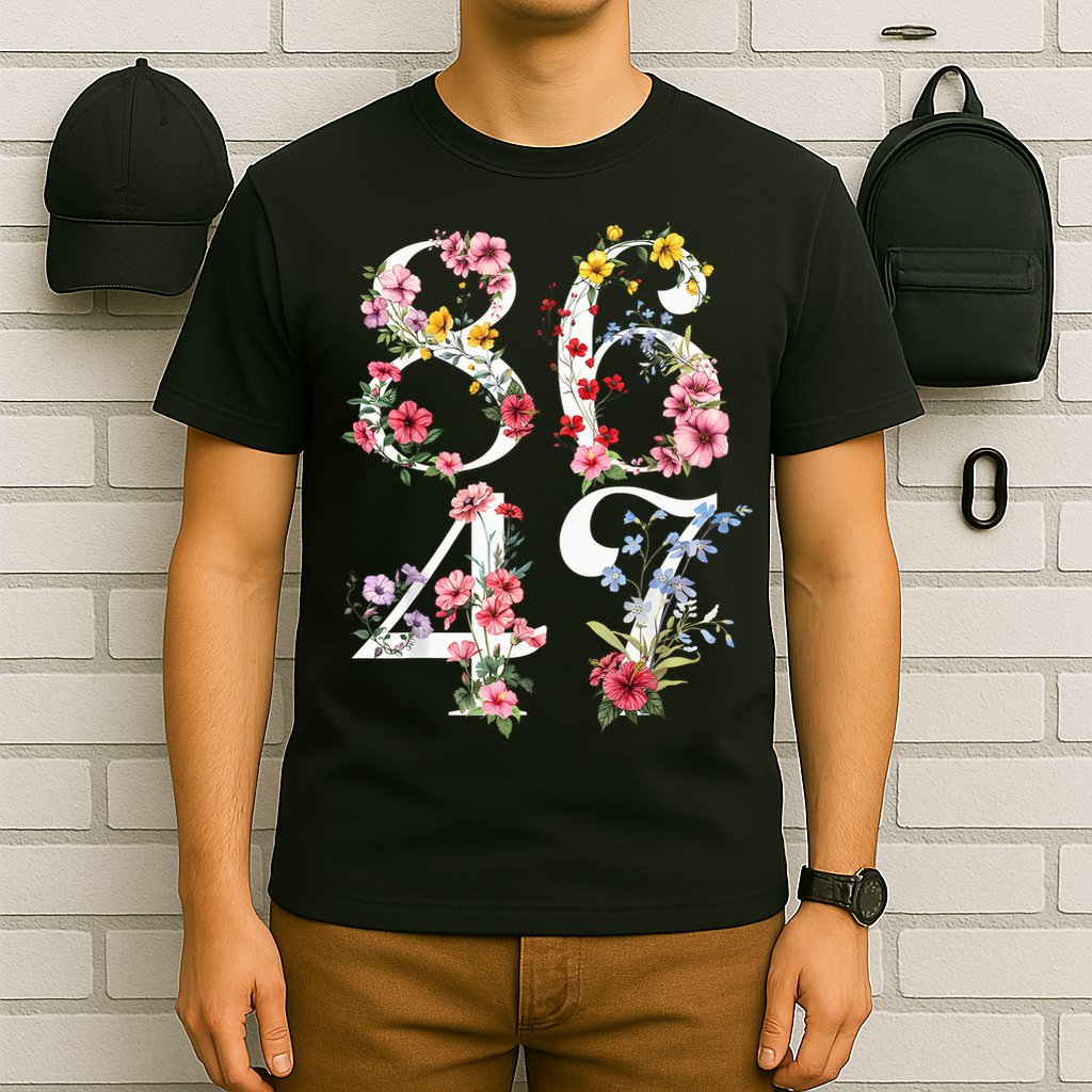 8647 Subtle Anti 45 47 Funny 86 47 Floral Boho Feminist T-Shirt