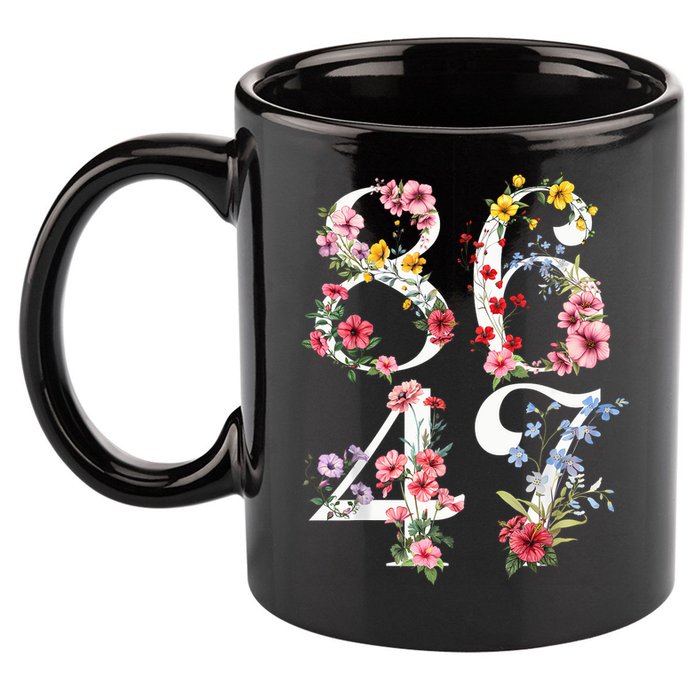8647 Subtle Anti 45 47 Funny 86 47 Floral Boho Feminist 11oz C Handle Ceramic Mug
