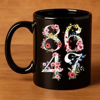 8647 Subtle Anti 45 47 Funny 86 47 Floral Boho Feminist 11oz C Handle Ceramic Mug