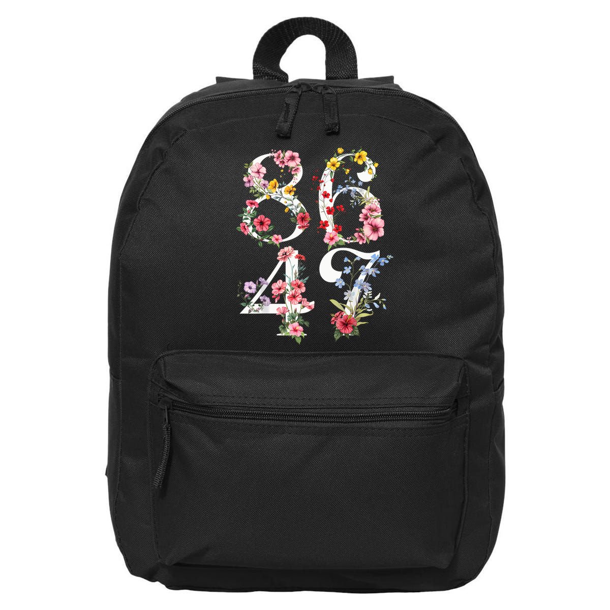 8647 Subtle Anti 45 47 Funny 86 47 Floral Boho Feminist 16 in Basic Backpack