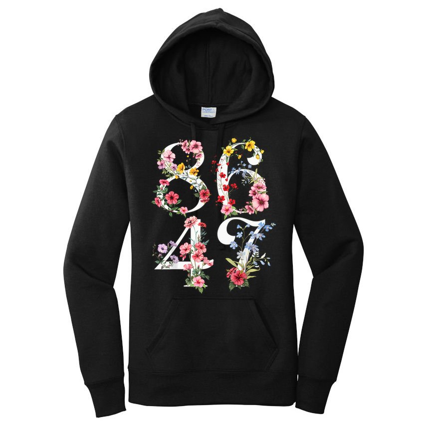 8647 Subtle Anti 45 47 Funny 86 47 Floral Boho Feminist Women's Pullover Hoodie