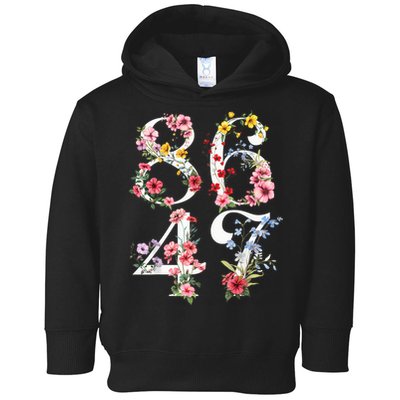 8647 Subtle Anti 45 47 Funny 86 47 Floral Boho Feminist Toddler Hoodie