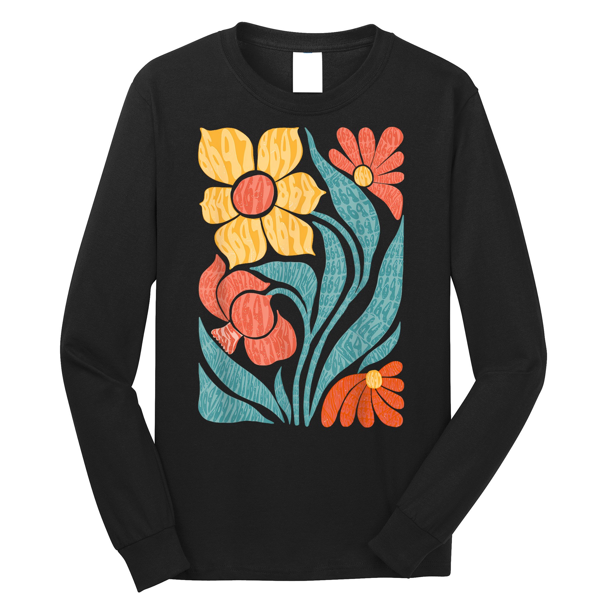 8647 Subtle Anti Trump Floral Boho Long Sleeve Shirt