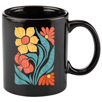 8647 Subtle Anti Trump Floral Boho 11oz C Handle Ceramic Mug