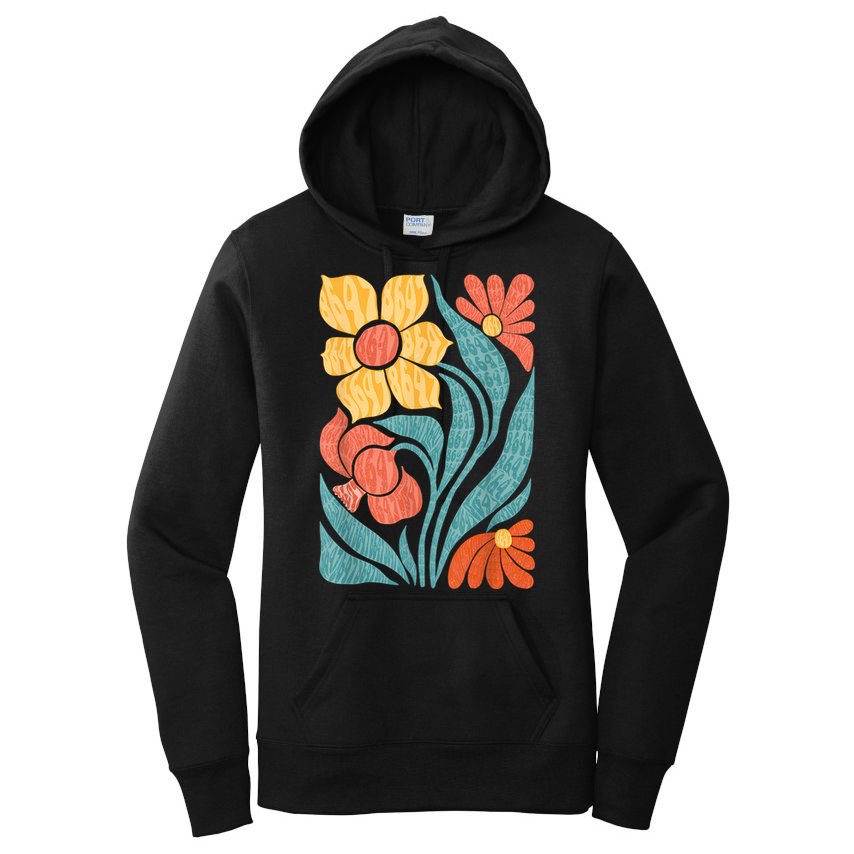 8647 Subtle Anti Trump Floral Boho Women's Pullover Hoodie