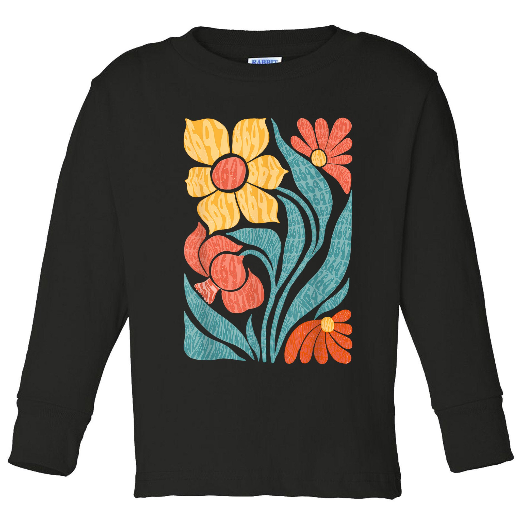 8647 Subtle Anti Trump Floral Boho Toddler Long Sleeve Shirt