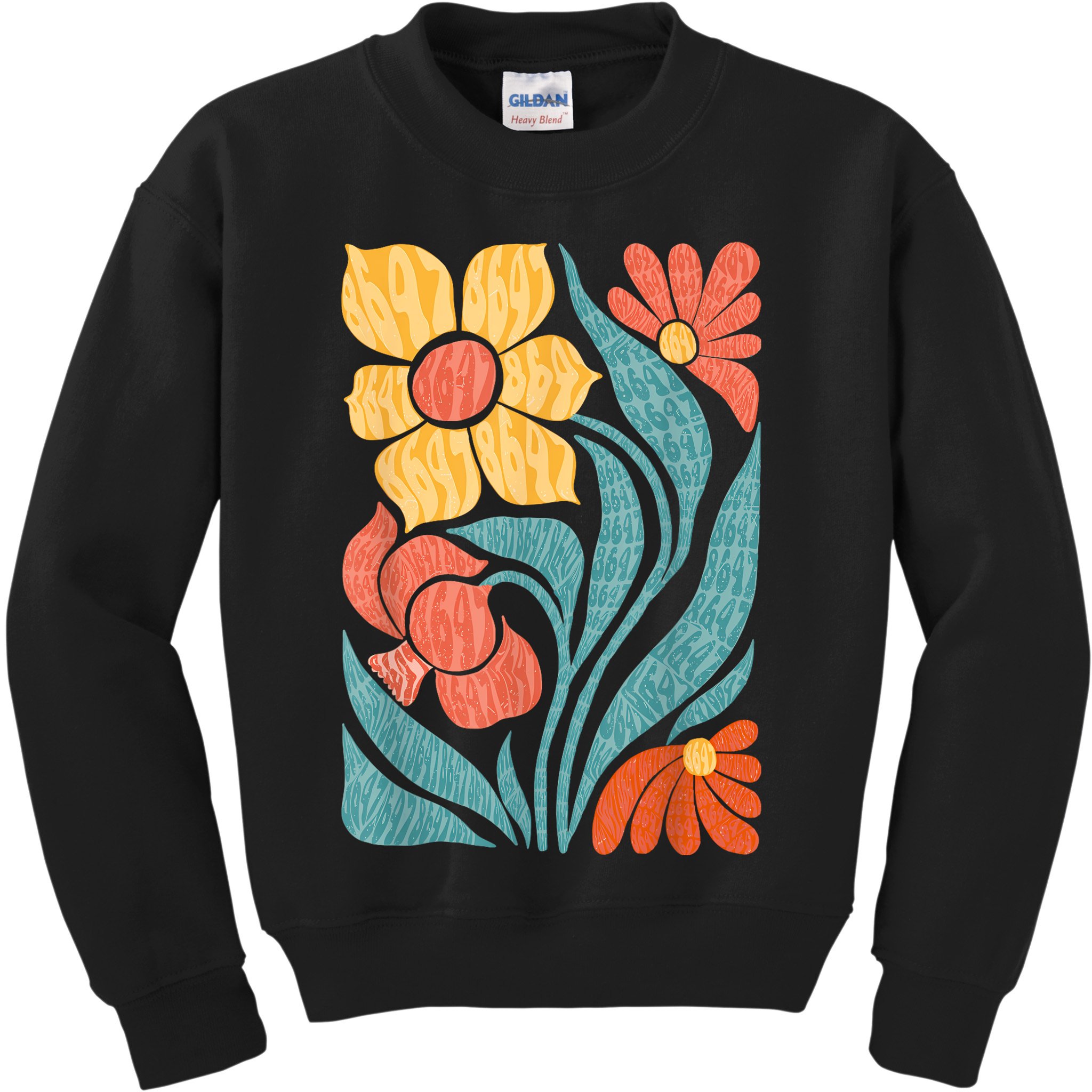 8647 Subtle Anti Trump Floral Boho Kids Sweatshirt
