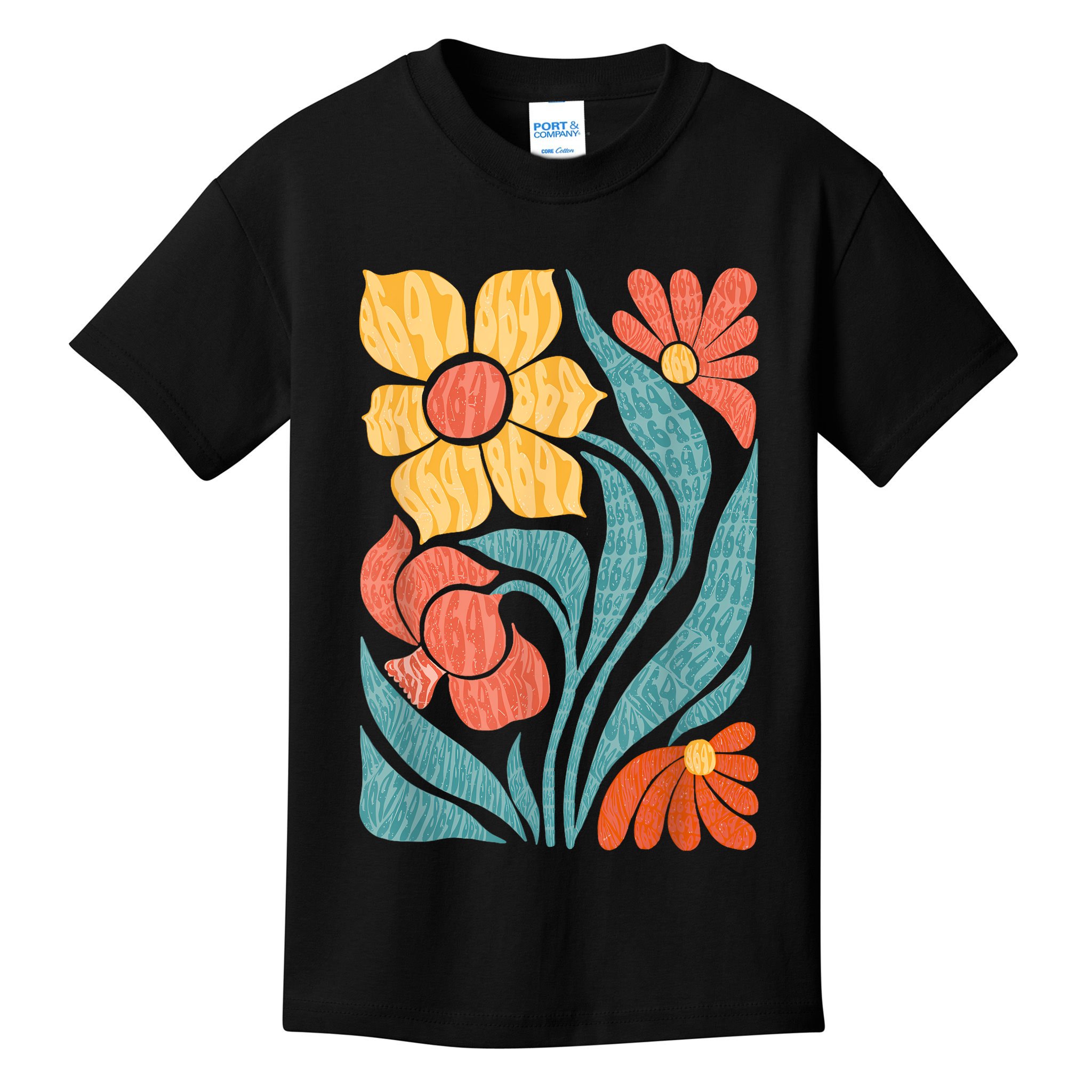 8647 Subtle Anti Trump Floral Boho Kids T-Shirt
