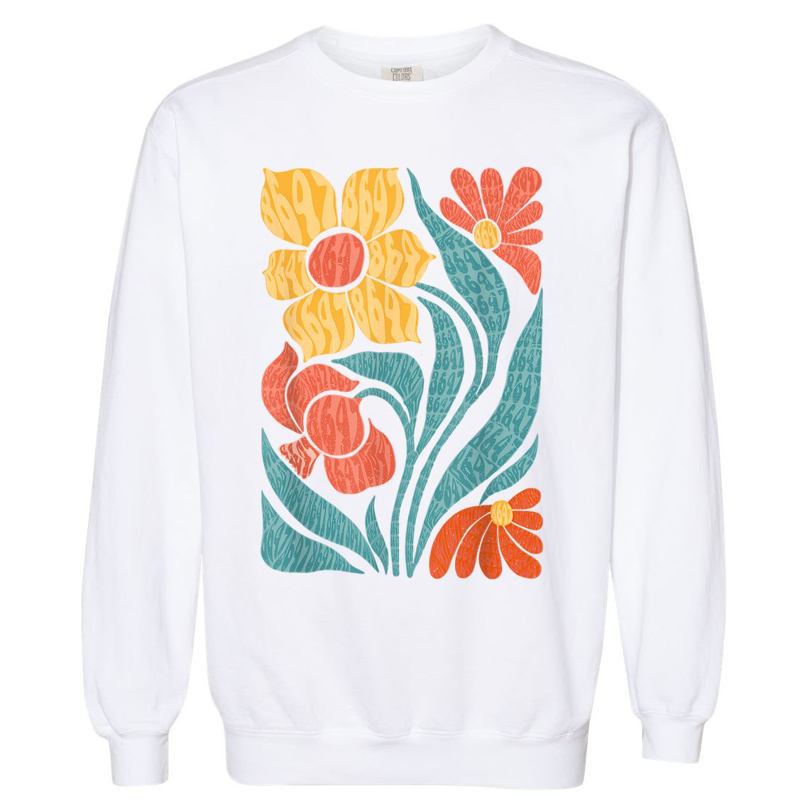 8647 Subtle Anti Trump Floral Boho Garment-Dyed Sweatshirt