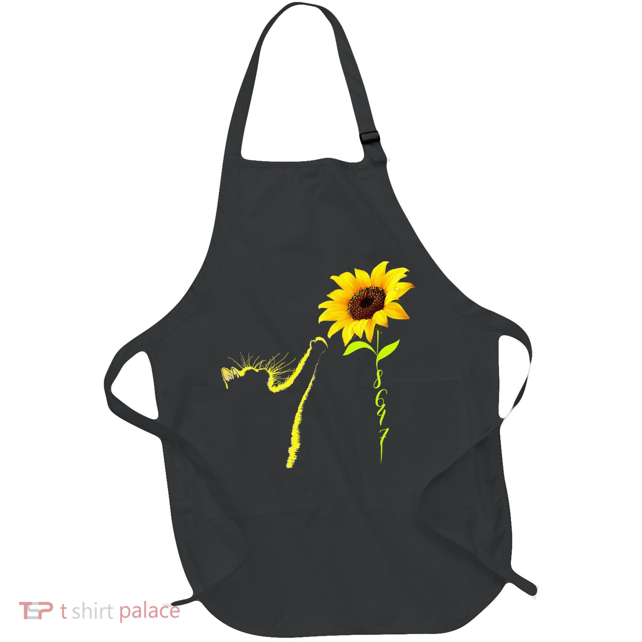 8647 Subtle Anti Trump 86 47 Cat Sunflower, Cat Lovers Full-Length Apron With Pockets
