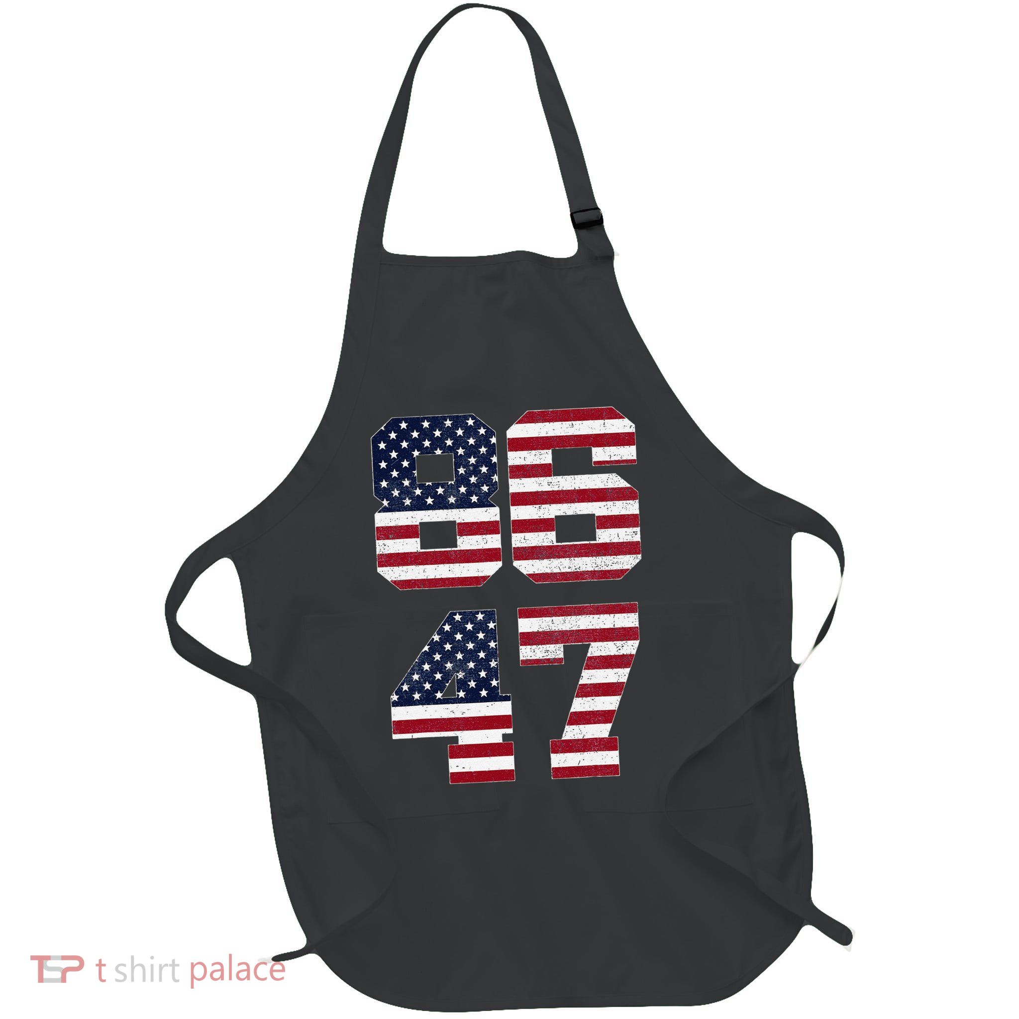 8647 Subtle Anti Funy 86 47 Retro America Flag Full-Length Apron With Pockets