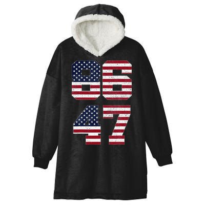 8647 Subtle Anti Funy 86 47 Retro America Flag Hooded Wearable Blanket