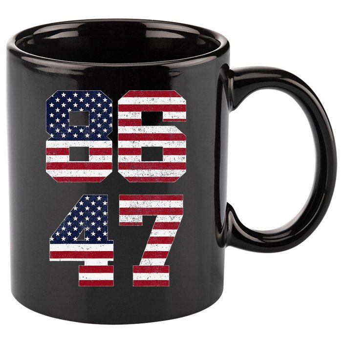 8647 Subtle Anti Funy 86 47 Retro America Flag 11oz C Handle Ceramic Mug