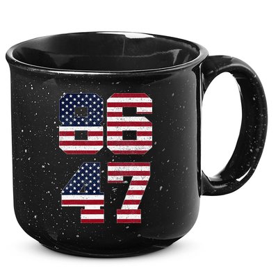 8647 Subtle Anti Funy 86 47 Retro America Flag 15oz Campfire Ceramic Mug