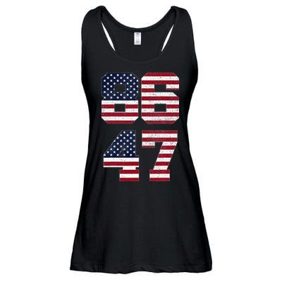 8647 Subtle Anti Funy 86 47 Retro America Flag Ladies Essential Flowy Tank