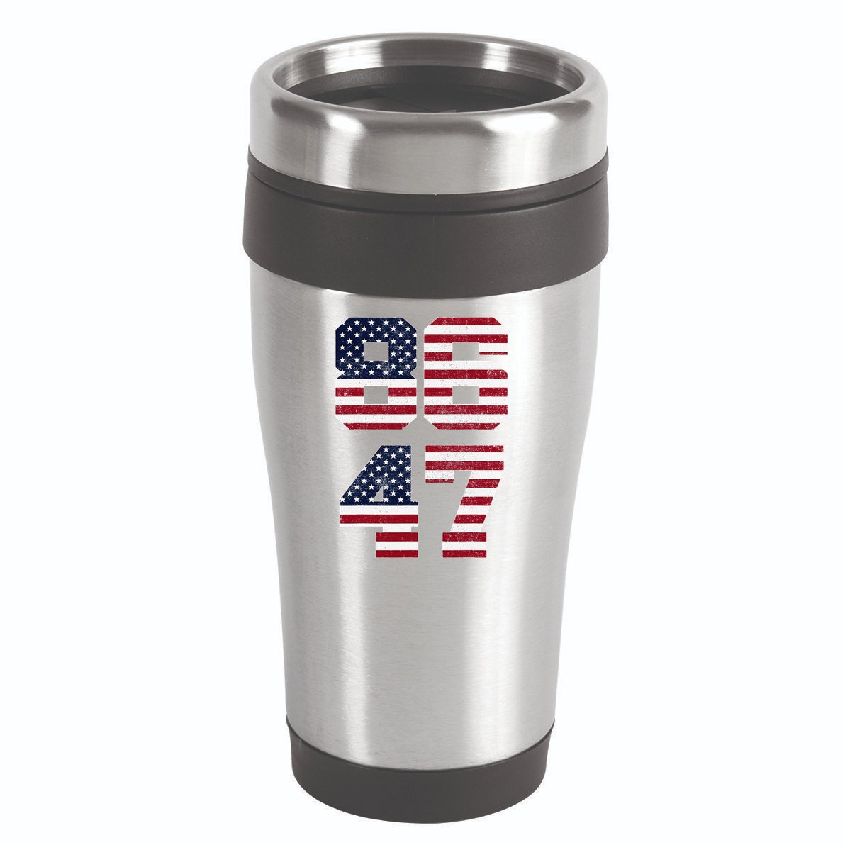 8647 Subtle Anti Funy 86 47 Retro America Flag 16oz Travel Tumbler