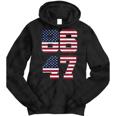 8647 Subtle Anti Funy 86 47 Retro America Flag Tie Dye Hoodie