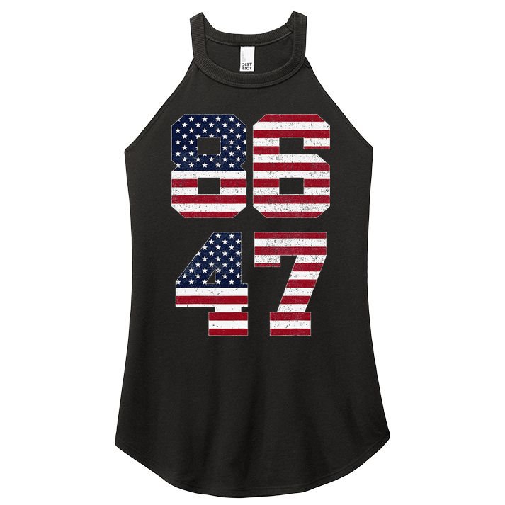 8647 Subtle Anti Funy 86 47 Retro America Flag Women's Perfect Tri Rocker Tank